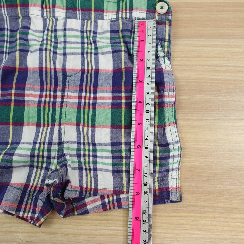 Ralph Lauren Overalls Baby 9M Blue Plaid Red Patchwork Madras Western‎ Summer